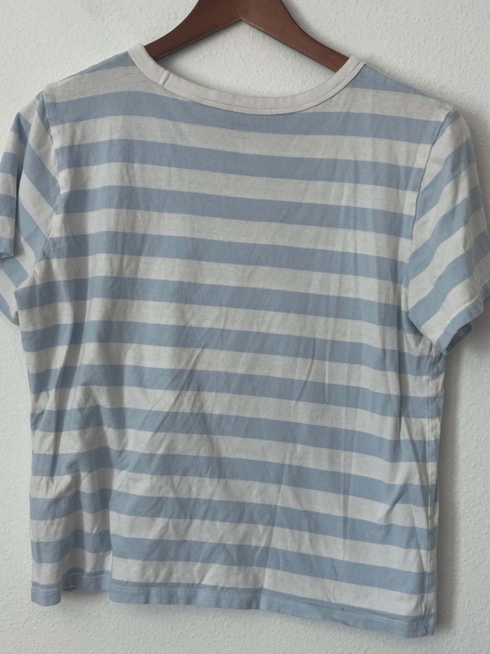 Old Navy Kids Light Blue & White Striped Short Sleeve Tee